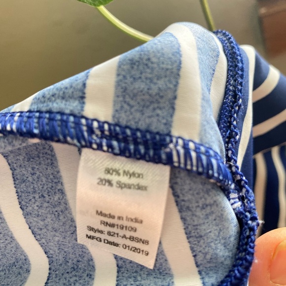 Cabaña life swim Navy and White Striped Zip-Up Jacket - Picture 7 of 10